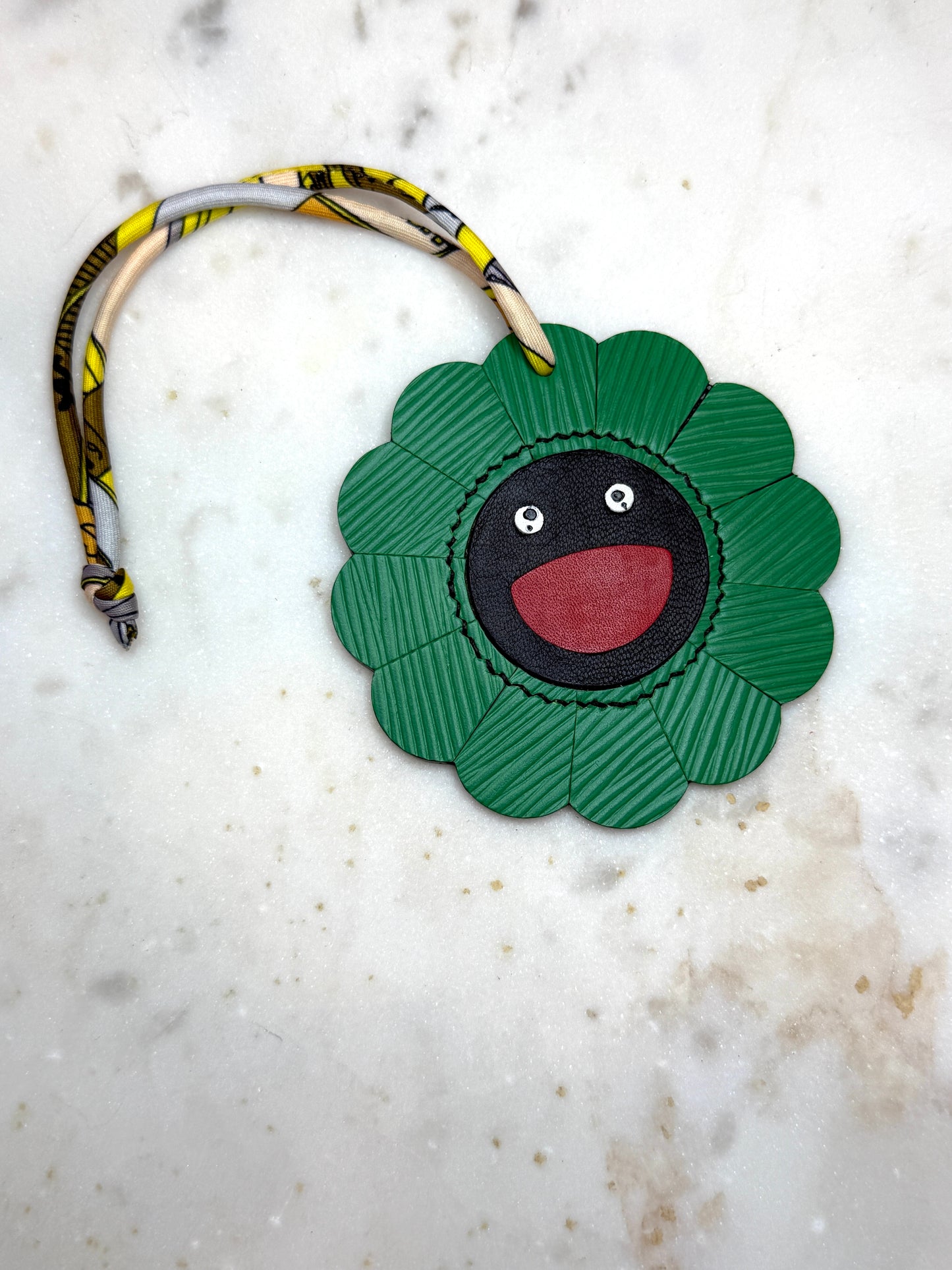 Flower bag charms green and black